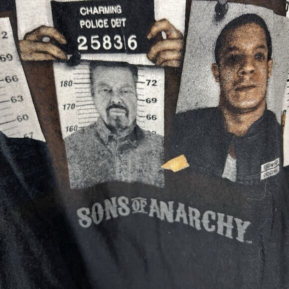 Sons Of Anarchy T Shirt Mens Size Large Black Cast Mugshots Short Sleeve Rare - Picture 5 of 10